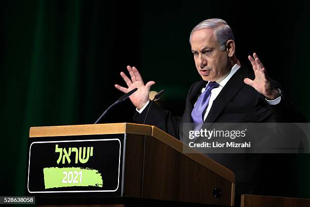 Israeli Prime Minister Benjamin Netanyahu speaks during a conference on January 12, 2011 in Jerusalem, Israel.