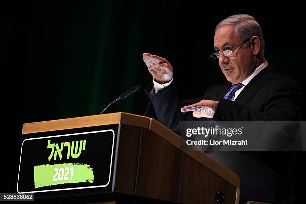 Israeli Prime Minister Benjamin Netanyahu speaks during a conference on January 12, 2011 in Jerusalem, Israel.