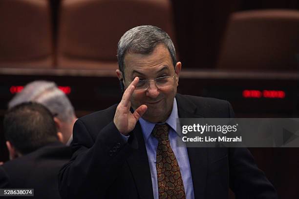 Israeli Defence Minister Ehud Barak is seen in the Knesset, Israeli Parliament on January 19, 2011 in Jerusalem, Israel.