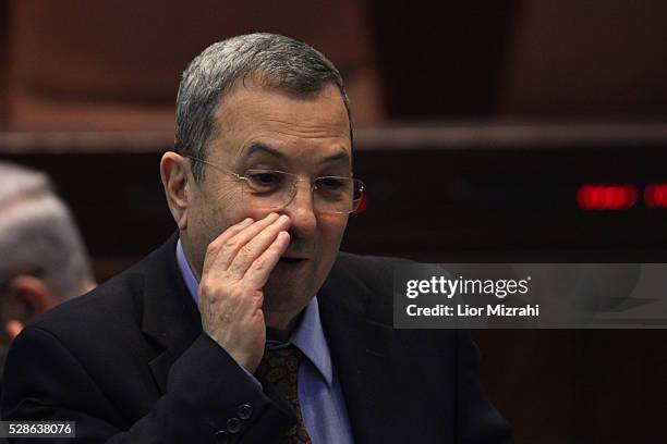 Israeli Defence Minister Ehud Barak is seen in the Knesset, Israeli Parliament on January 19, 2011 in Jerusalem, Israel.