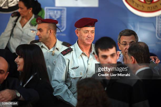 Israel's Army 20th Chief of Staff Benny Gantz is seen during a special ceremony at the Prime Minister's Office on February 24, 2011 in Jerusalem,...