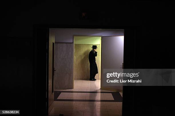 An Ultra Orthodox Jewish man is seen in Belz synagogue on April 14, 2011 in Jerusalem, Israel.