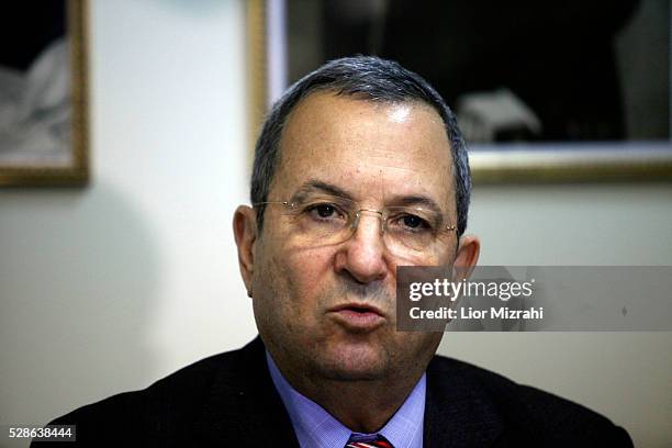 Israeli Defence Minister Ehud Barak speaks during a meeting on February 20, 2012 in Jerusalem, Israel.