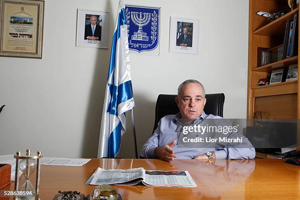 Yuval Steinitz, Israel's minister of finance, speaks during an interview in his office on November 14, 2012 in Jerusalem, Israel.