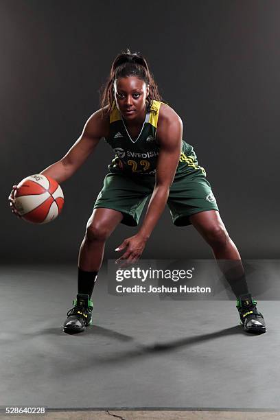 Monica Wright of the Seattle Storm poses for a photo during media day at Key Arena in Seattle, Washington May 05, 2016. NOTE TO USER: User expressly...