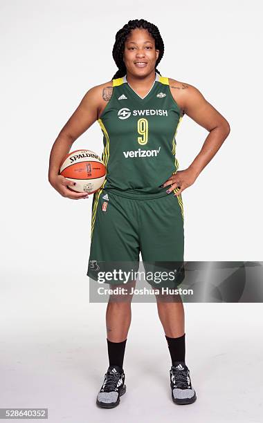 Markeisha Gatling of the Seattle Storm poses for a photo during media day at Key Arena in Seattle, Washington May 05, 2016. NOTE TO USER: User...