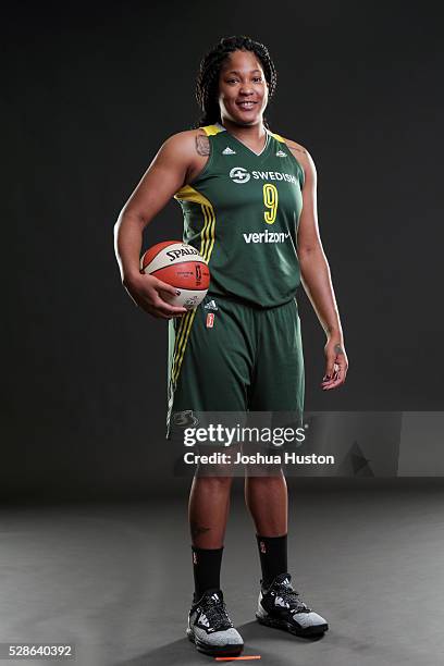 Markeisha Gatling of the Seattle Storm poses for a photo during media day at Key Arena in Seattle, Washington May 05, 2016. NOTE TO USER: User...