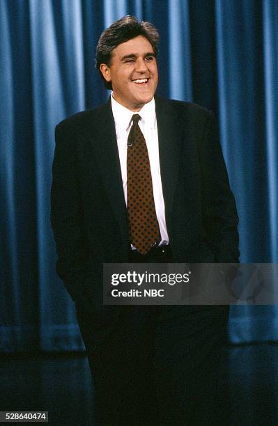 Episode 323 -- Pictured: Host Jay Leno during the monologue on October 13, 1993 --