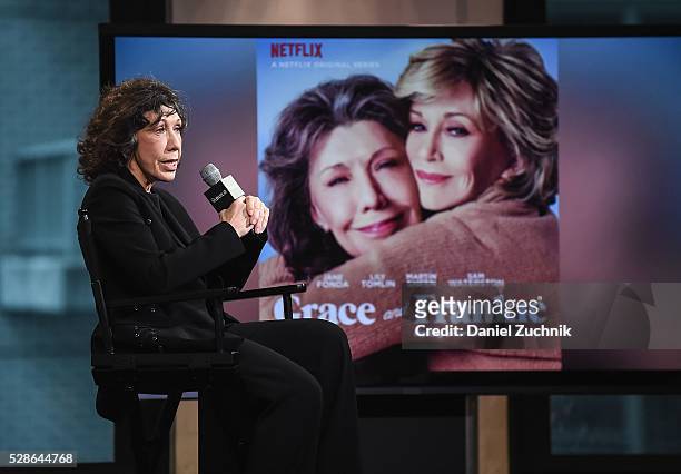 Actress Lily Tomlin attends AOL Build to discuss her show 'Grace And Frankie' on May 06, 2016 in New York, New York.