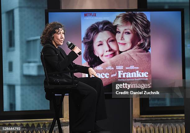 Actress Lily Tomlin attends AOL Build to discuss her show 'Grace And Frankie' on May 06, 2016 in New York, New York.