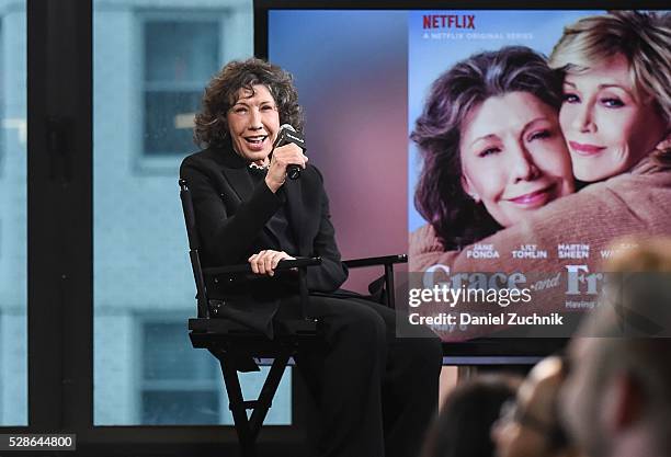 Actress Lily Tomlin attends AOL Build to discuss her show 'Grace And Frankie' on May 06, 2016 in New York, New York.