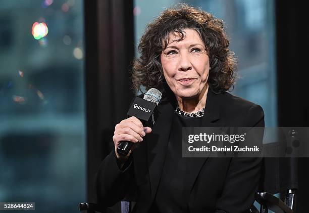 Actress Lily Tomlin attends AOL Build to discuss her show 'Grace And Frankie' on May 06, 2016 in New York, New York.