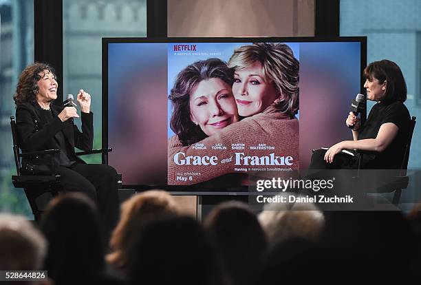 Actress Lily Tomlin attends AOL Build to discuss her show 'Grace And Frankie' on May 06, 2016 in New York, New York.