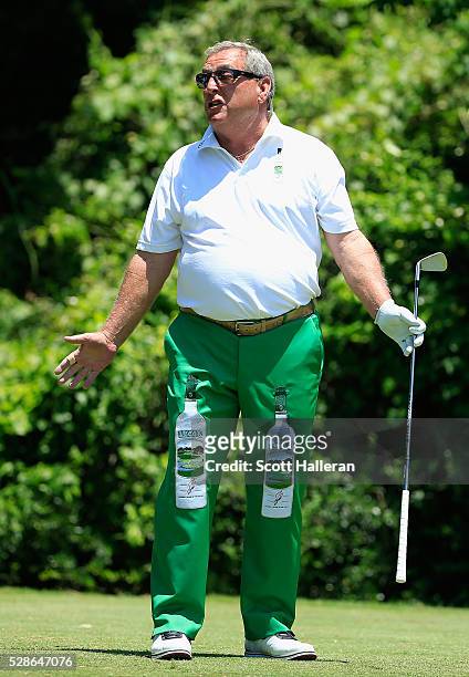 Fuzzy Zoeller waits on the third tee during the first round of the Insperity Championship at The Woodlands Country Club on May 06, 2016 in The...