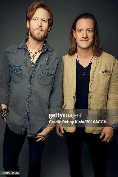 Florida Georgia Line pose for a portrait at the 2016 American Country Countdown Awards People.com on May 1, 2016 in Inglewood, California.