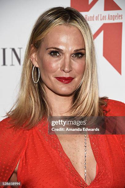 Actress Molly Sims arrives at The Helping Hand of Los Angeles' 87th Anniversary Mother's Day Luncheon and Fashion Show at the Beverly Wilshire Four...