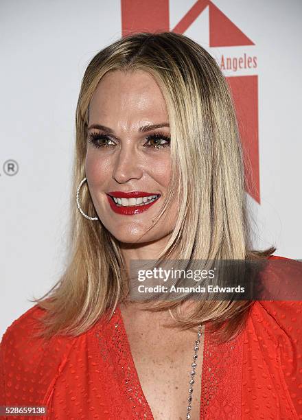 Actress Molly Sims arrives at The Helping Hand of Los Angeles' 87th Anniversary Mother's Day Luncheon and Fashion Show at the Beverly Wilshire Four...