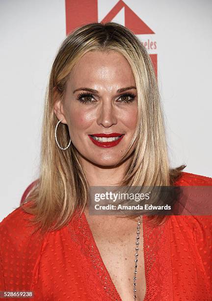 Actress Molly Sims arrives at The Helping Hand of Los Angeles' 87th Anniversary Mother's Day Luncheon and Fashion Show at the Beverly Wilshire Four...