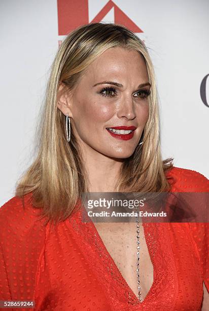 Actress Molly Sims arrives at The Helping Hand of Los Angeles' 87th Anniversary Mother's Day Luncheon and Fashion Show at the Beverly Wilshire Four...
