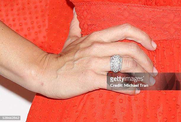 Molly Sims, ring detail, arrives at The Helping Hand of Los Angeles' 87th Anniversary Mother's Day luncheon held at the Beverly Wilshire Four Seasons...