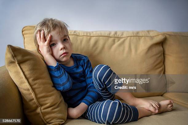 sad boy - child nervous ストックフォトと画像