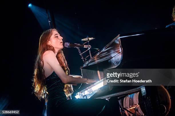 Singer Birdy performs live on stage during a concert on May 06, 2016 in Berlin, Germany.