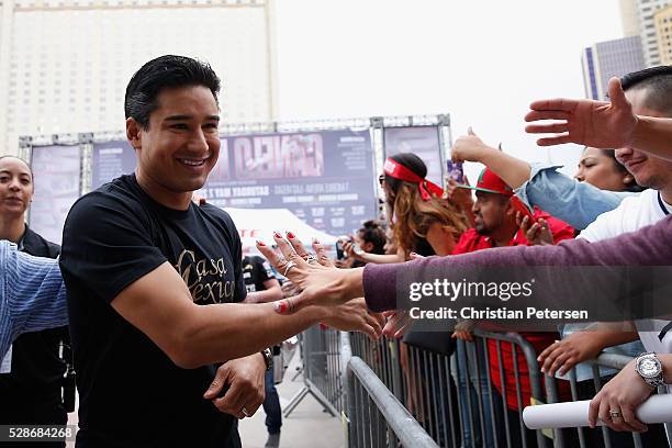 Television host and actor Mario Lopez attends the official weigh-in at T-Mobile Arena - Toshiba Plaza on May 6, 2016 in Las Vegas, Nevada.