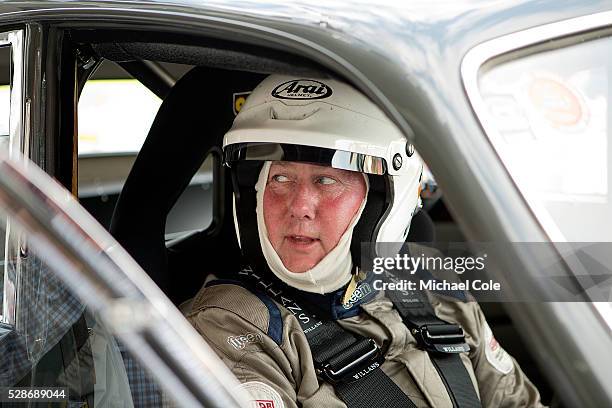 Derek Hood in his 1955 Jaguar Mk V11 at The Goodwood Revival Meeting 12th Sept 2014