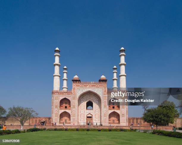 tomb of akbar the great, agra, india - akbar's tomb stock pictures, royalty-free photos & images