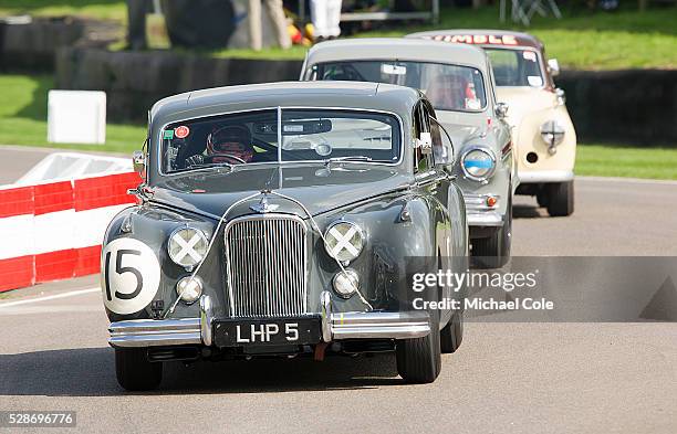 Jaguar Mk VII driven by Amanda Stretton, St Mary's Trophy at the Goodwood Revival Meeting 12th Sept 2014