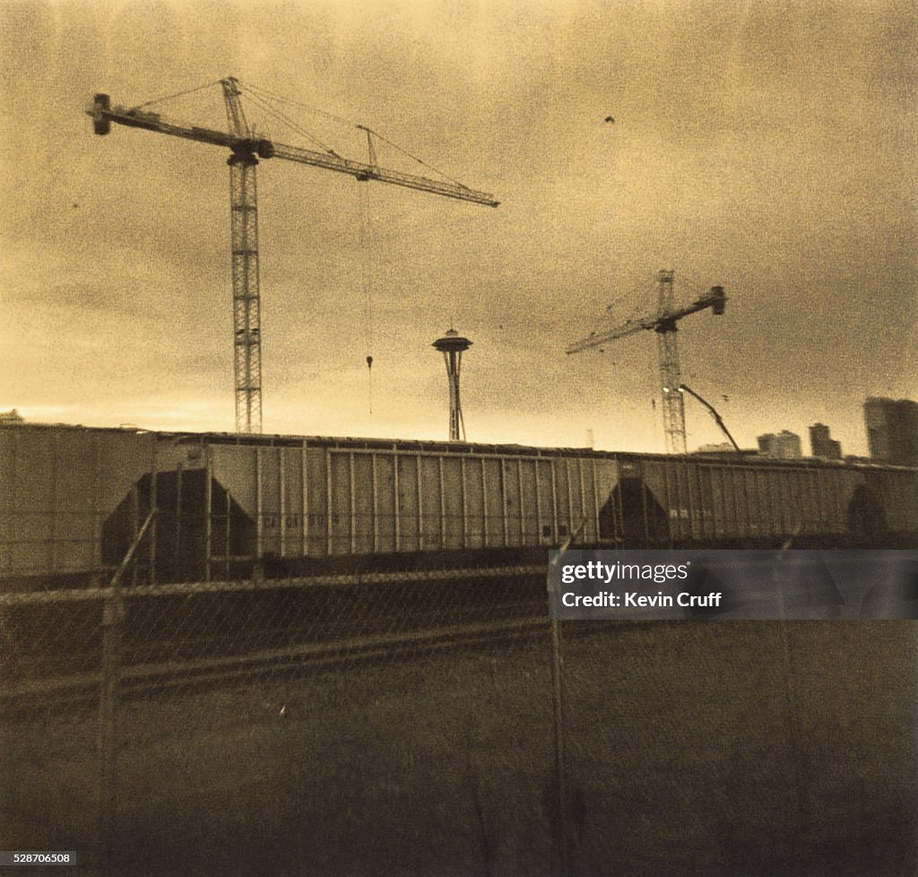 Industrial Scene with Space Needle by Kevin Cruff