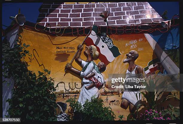 painted somaliland war memorial - hargeisa stock pictures, royalty-free photos & images