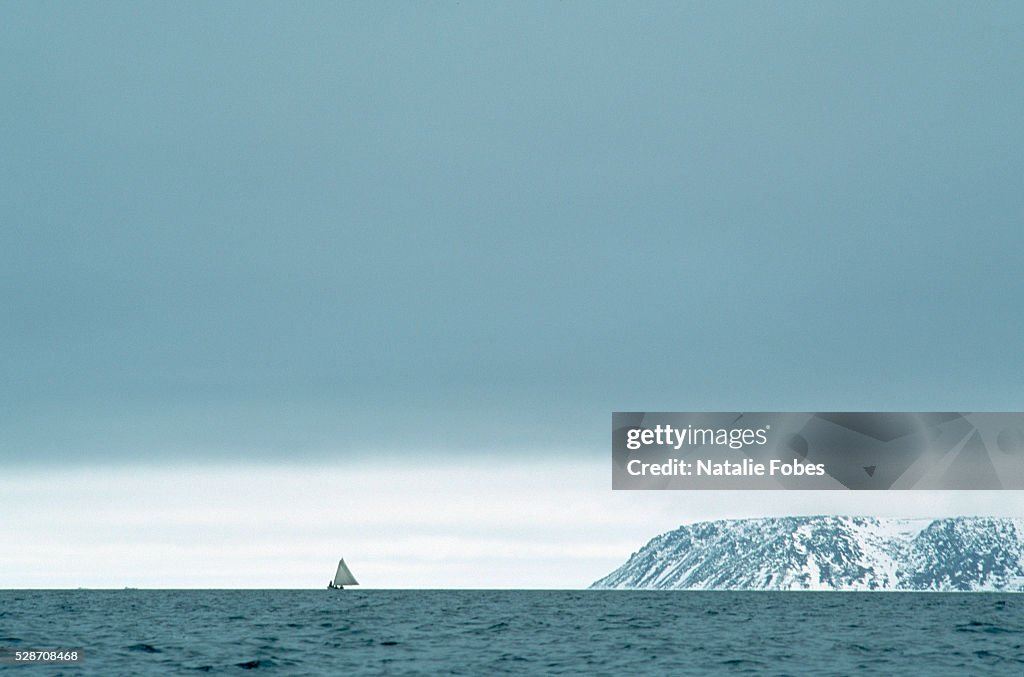 Whaling Boat Sailing in the Bering Sea