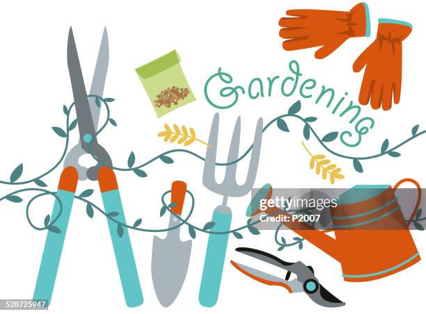 illustrations, cliparts, dessins animés et icônes de jardinage élément de design - garden fork