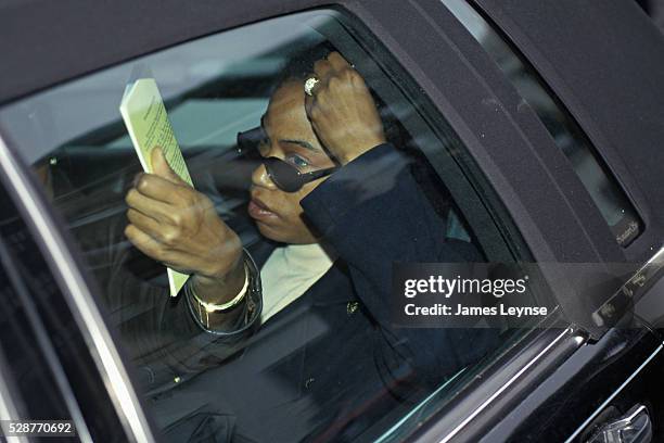 Qubilah Shabazz, is the daughter of Malcolm X and Betty Shabazz. She is seen here leaving Family Court in Yonkers for the arraignment of her son,...