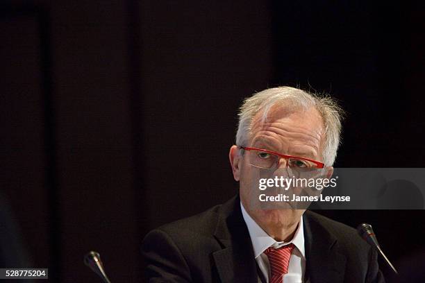 Philippe Camus, chairman of Alcatel-Lucent SA, speaking on day two of the New York Forum in New York City. The forum was created by Richard Attias,...