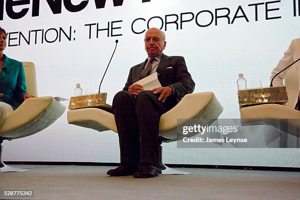 Rupert Murdoch, chairman and chief executive officer of News Corp., speaking on day one of the New York Forum in New York City. The forum was created...