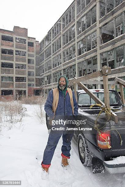 Jerry, 61 years old, makes his living pulling metal from the ruins of the Packard Automobile Company's factory in Detroit. The plant was designed by...