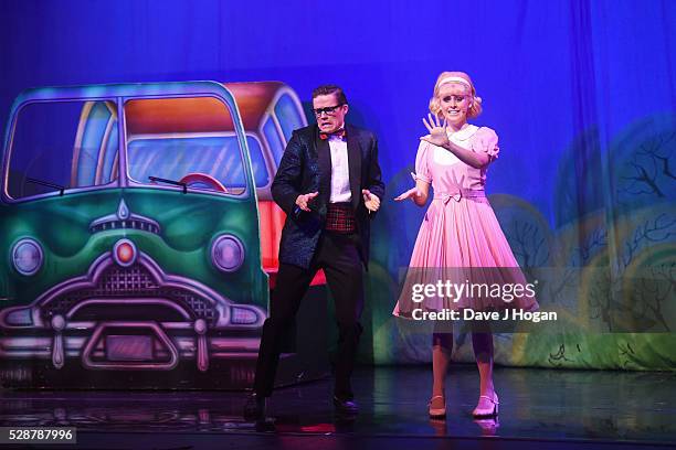 Diana Vickers and Ben Freeman perform as a cast member of "The Rocky Horror Show" tour at Richmond Theatre on May 6, 2016 in Richmond, England.