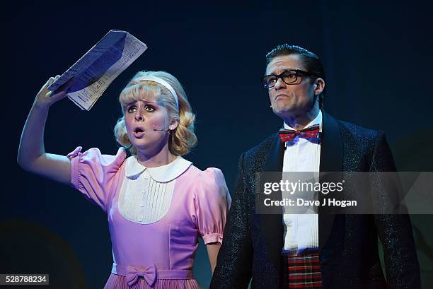 Diana Vickers and Ben Freeman perform as a cast member of "The Rocky Horror Show" tour at Richmond Theatre on May 6, 2016 in Richmond, England.