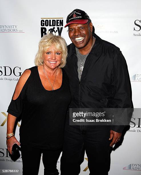 Brenda Spinks and Leon Spinks arrive at Smile Design Gallery's "The Art of Boxing" event at Hakkasan Las Vegas Restaurant and Nightclub at MGM Grand...