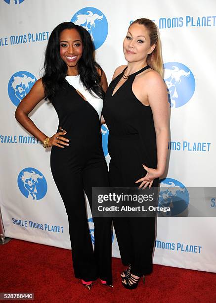 Actress/Playboy Playmate Neferteri Shepherd and host Shanna Moakler arrive for the Single Mom's Awards presented by Single Moms Planet held at The...
