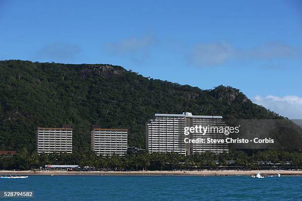 Hamilton Island is the largest inhabited island of the Whitsunday Islands. The Reef View Hotel from Catseye Bay. Queensland, Australia. Saturday 14th...