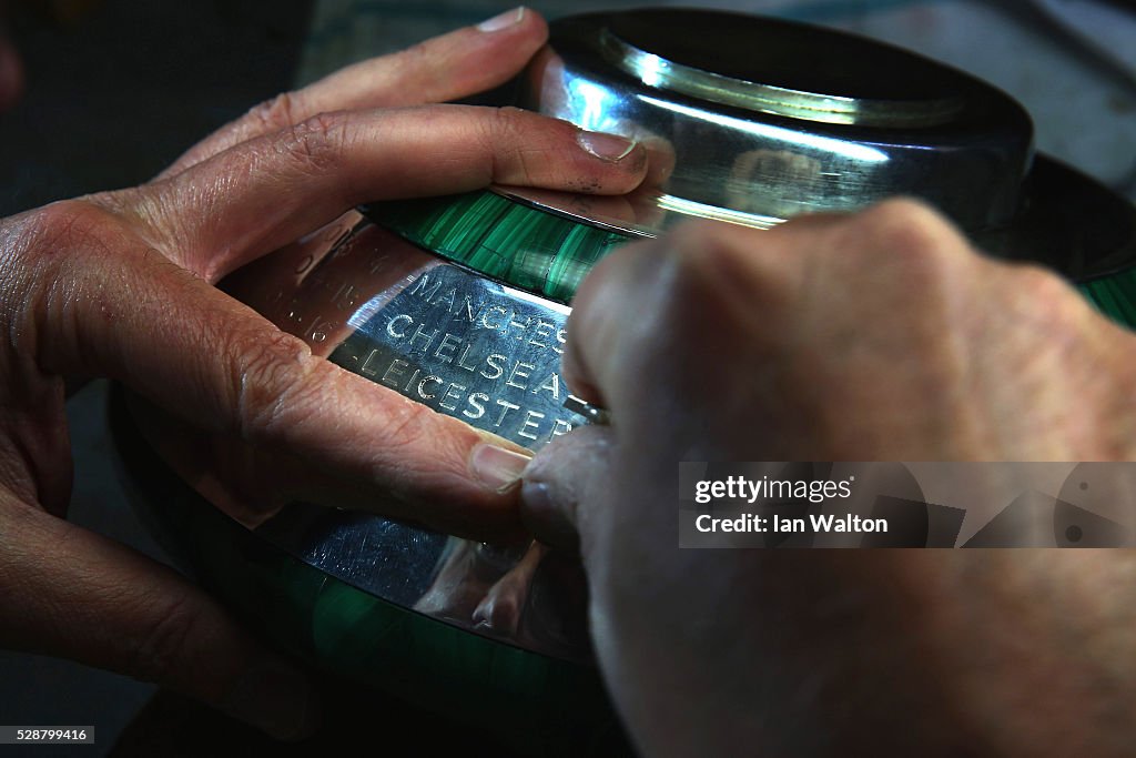 2016 Premier League Champions Leicester Engraved on Premier League Trophy