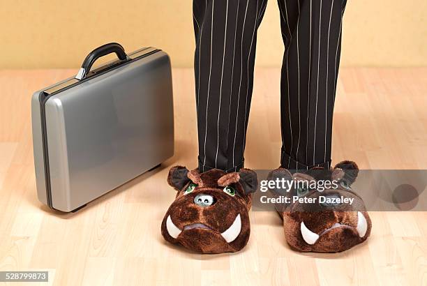 banker with bulldog shoes - chinelos imagens e fotografias de stock