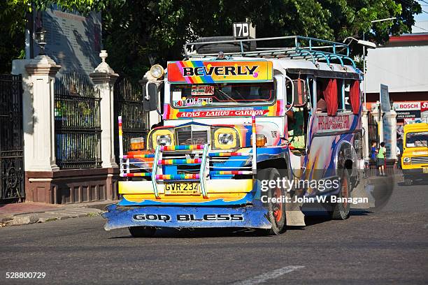 jeepney bus. cebu city, phillipines - philippines jeepney stock pictures, royalty-free photos & images