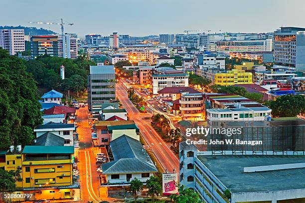 view of kota kinabalu city, sabah,malaysia - kota kinabalu stock-fotos und bilder