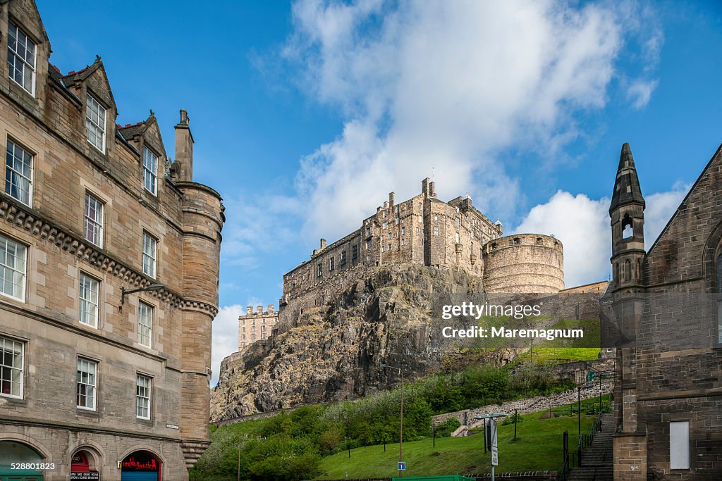 View of the castle from Grassmarket