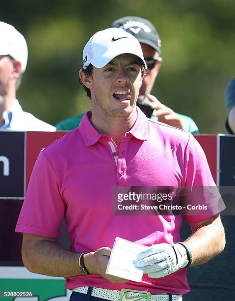 Ireland's Rory McIlroy tees off on the 12th at the Royal Australian Golf Club. Sydney, Australia, Wednesday 27th November 2013.