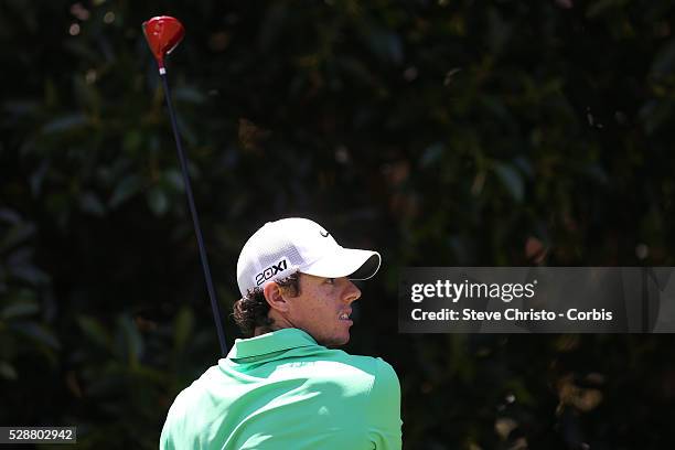 Ireland's Rory McIlroy tees off on the second at the Royal Australian Golf Club . Sydney, Australia, Thursday 28th November 2013.